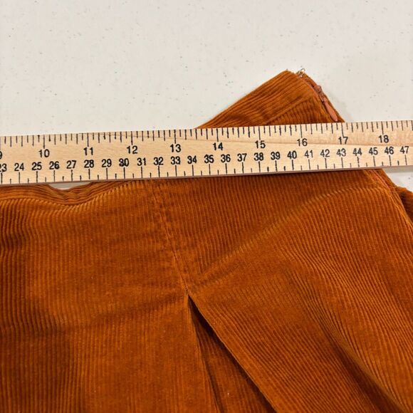 Camel Brown Corduroy Mini Skirt Pleated sz 17 Circle Skater Academic Y2K Preppy - Picture 8 of 8